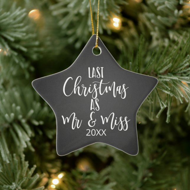 last christmas as Mr and Miss christmas Ceramic Ornament (Tree)