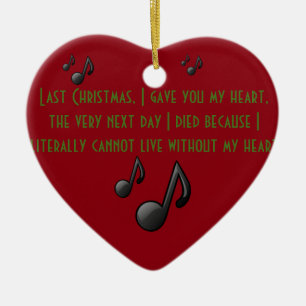 Last Christmas Heart Ornament