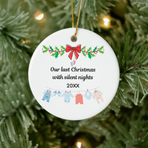Last Christmas with Silent Nights – Personalized Ceramic Ornament