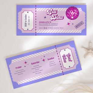 Last Dance Disco Bachelorette Weekend Invitation 