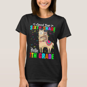 Last Day Goodbye Sixth Grade Hello 7th Grade Llama T-Shirt