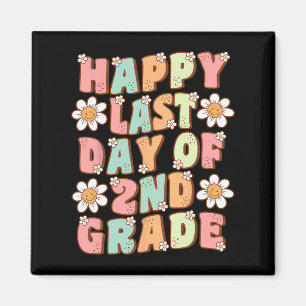 Last Day Of 2nd Grade Cute Groovy Second Grade Tea Magnet