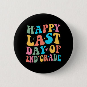 Last Day Of 2nd Grade Last Day Of School Groovy  6 Cm Round Badge