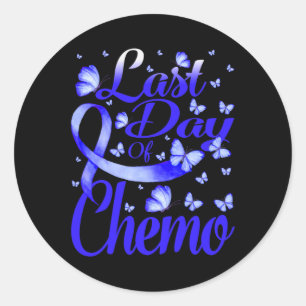 Last Day Of Chemo Alopecia Awareness Butterfly Classic Round Sticker