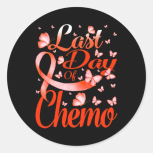 Last Day Of Chemo Leukaemia Awareness Butterfly Classic Round Sticker