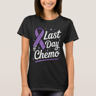 Last Day Of Chemo Purple Ribbon Cancer Survivor T-Shirt