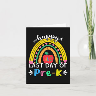 Last Day Of Pre-k Kindergarten Rainbow Teacher Stu Card