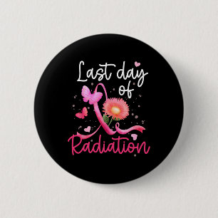 Last Day Of Radiation Floral Heart Breast Cancer S 6 Cm Round Badge