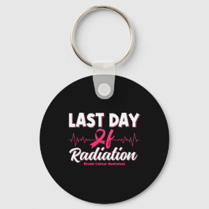 Last Day Of Radiation Heartbeat Breast Cancer Awar Key Ring