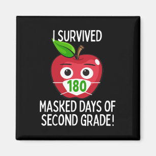 Last Day Of School 180 Masked Days Of Second Grade Magnet