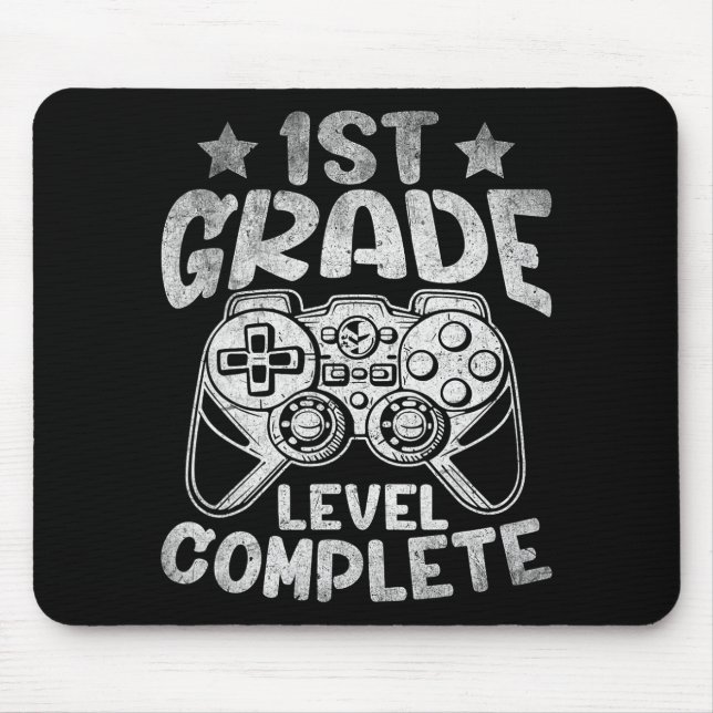 Last Day Of School 1st Grade Level Complete Gradua Mouse Pad (Front)
