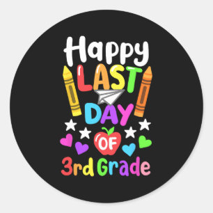 Last Day Of School 3rd Grade Cl Of 2024 Kids Classic Round Sticker