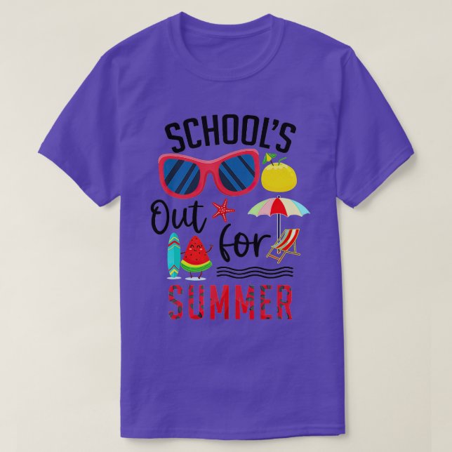 Last Day Of School Beach Vacation Schools Out For  T-Shirt (Design Front)