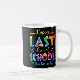 Last Day Of School Bus Driver Life Summer Tie Dye Coffee Mug