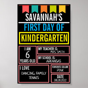 Last Day of School Chalkboard For Kids Girls Boys Poster