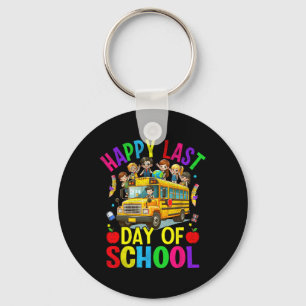 Last Day Of School Cute School Bus Student Teacher Key Ring