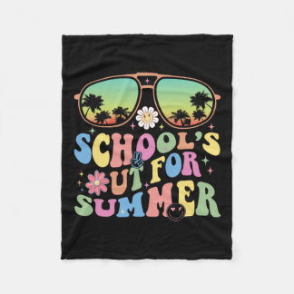 Last Day Of School Graduation Groovy Schools Out F Fleece Blanket