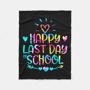 Last Day Of School Graduation Teacher Student Tie Fleece Blanket