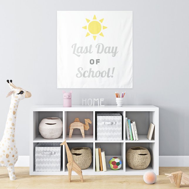 Last Day of School Grey Yellow Sunshine Tapestry (Creator Uploaded)