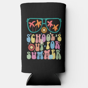 Last Day Of School Groovy School's Out For Summer  Seltzer Can Cooler