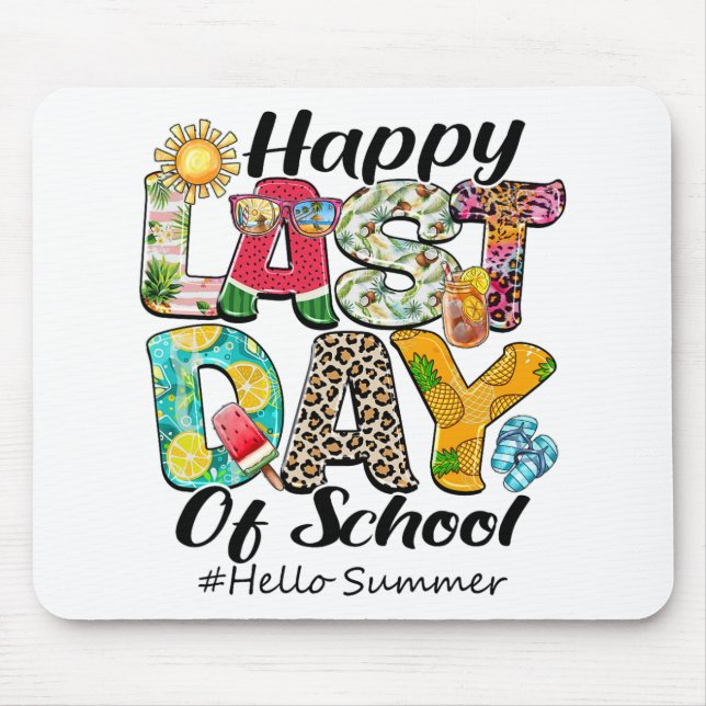 Last Day Of School Hello Summer Hawaii Teachers Ki Mouse Pad (Front)