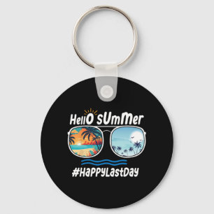 Last Day Of School Hello Summer Sungles Beach 1 Key Ring