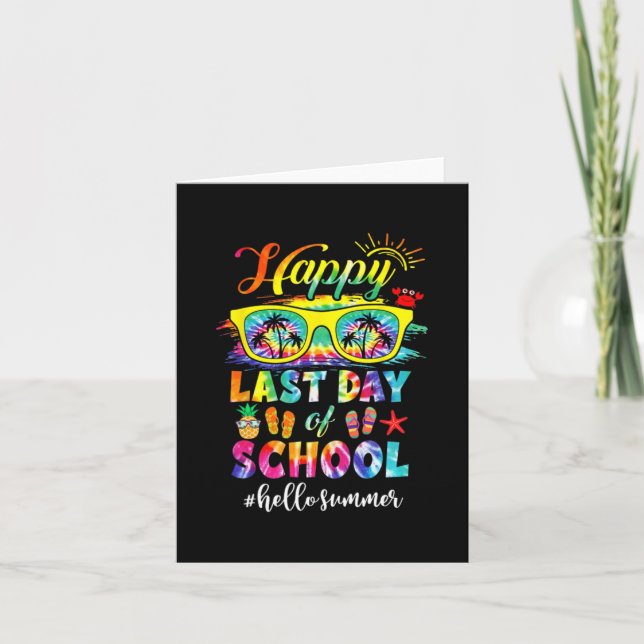 Last Day Of School Hello Summer Teacher Student  Card (Front)