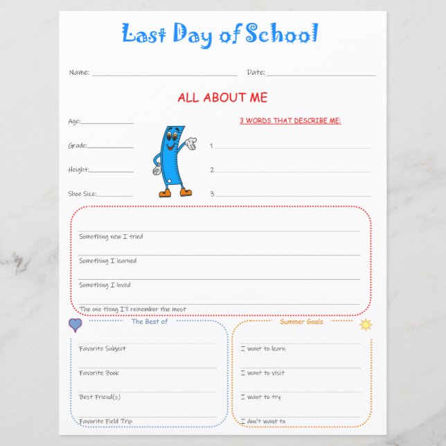 Last Day of School Interview Print (Front)