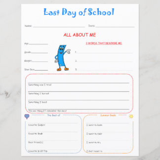 Last Day of School Interview Print