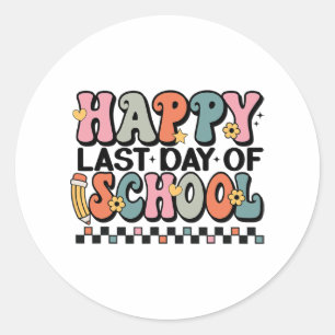Last Day Of School Kids Teacher Student Graduation Classic Round Sticker