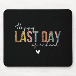 Last Day Of School Leopard Teacher Student Kids Gi Mouse Pad