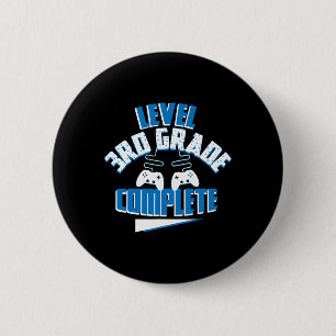 Last Day Of School Level 3rd Grade Complete Gamer 6 Cm Round Badge
