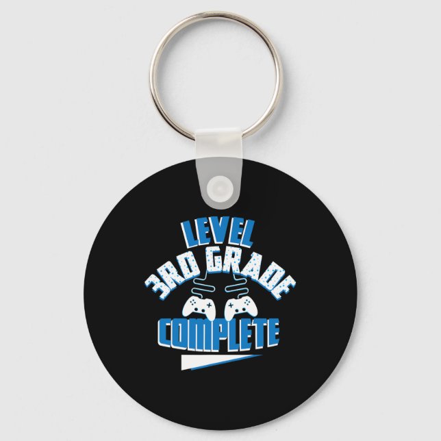 Last Day Of School Level 3rd Grade Complete Gamer  Key Ring (Front)
