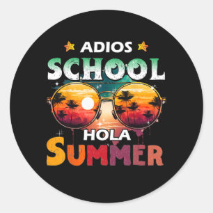 Last Day Of School Out For Summer Teacher Girls Ad Classic Round Sticker