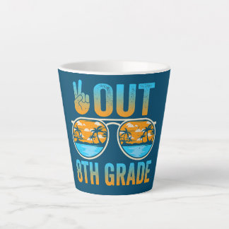 Last Day Of School Peace Out 8th Grade Graduation Latte Mug