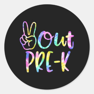 Last Day Of School Peace Out Preschool Pre K Teach Classic Round Sticker