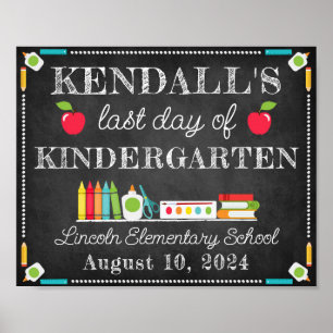 Last Day of School Personalized Editable Sign