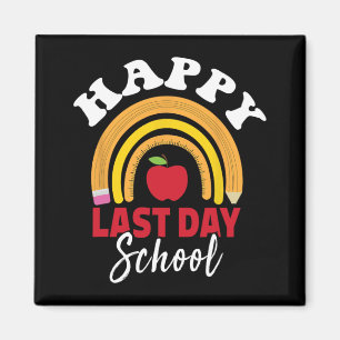 Last Day Of School Rainbow Leopard Teacher Student Magnet