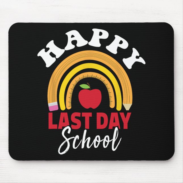 Last Day Of School Rainbow Leopard Teacher Student Mouse Pad (Front)