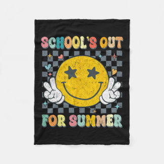 Last Day Of School Retro Schools Out For Summer Te Fleece Blanket