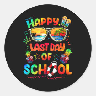 Last Day Of School Shirt Teachers End Of Year Stud Classic Round Sticker