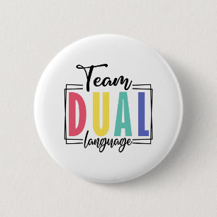 Last Day Of School Squad Team Dual Language Teache 6 Cm Round Badge