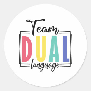 Last Day Of School Squad Team Dual Language Teache Classic Round Sticker