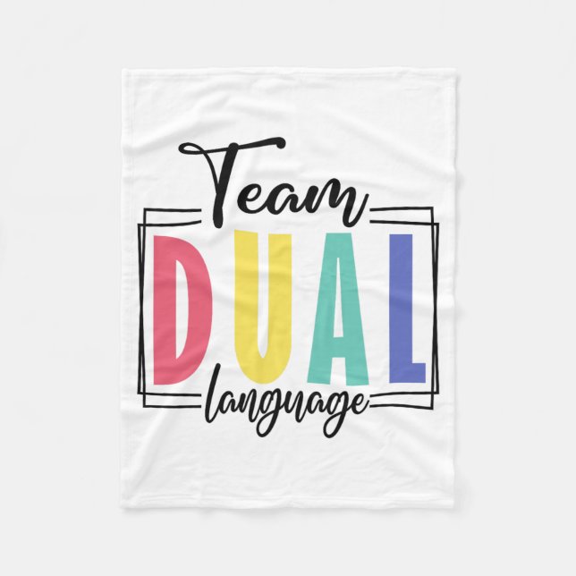 Last Day Of School Squad Team Dual Language Teache Fleece Blanket (Front)