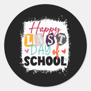 Last Day Of School Teacher & Kids Classic Round Sticker