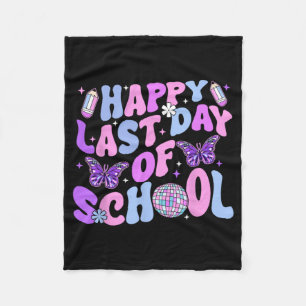 Last Day Of School Teacher Boy Girl Grad Hello Sum Fleece Blanket