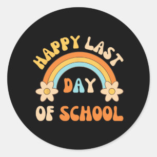 Last Day Of School Teacher Student Graduation Rain Classic Round Sticker