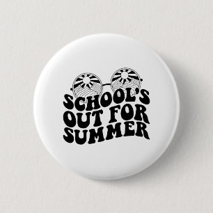 Last Day Of School Teacher Student Hello Summer Ki 6 Cm Round Badge