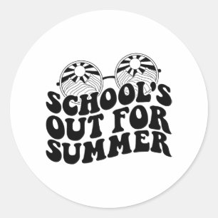 Last Day Of School Teacher Student Hello Summer Ki Classic Round Sticker