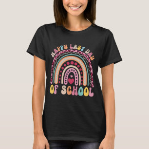 Last Day Of School Teacher Student Leopard Rainbow T-Shirt
